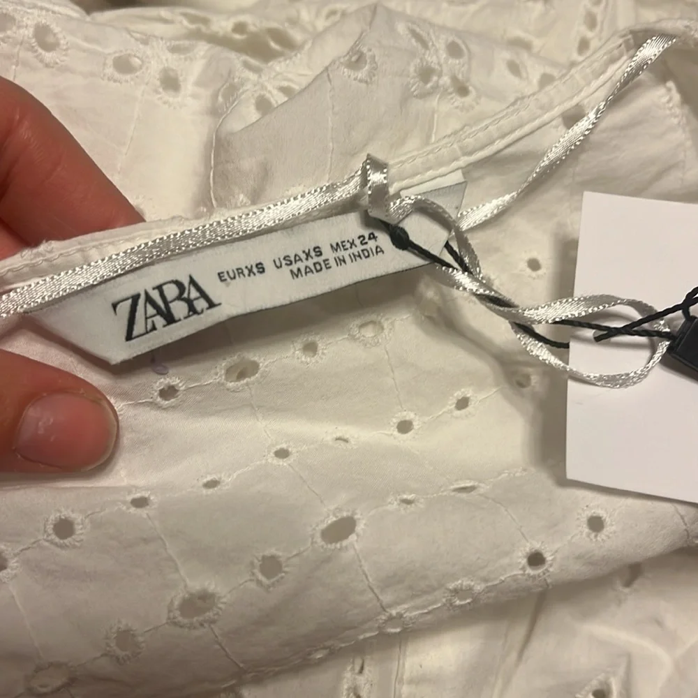NWT$119 Zara The Madison Dress embroidery white cotton maxi dress XS R: 7521/042 - Picture 13 of 13